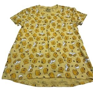 Disney Winnie the Pooh All Over Print Yellow T-Shirt Kids Large Honey Bee